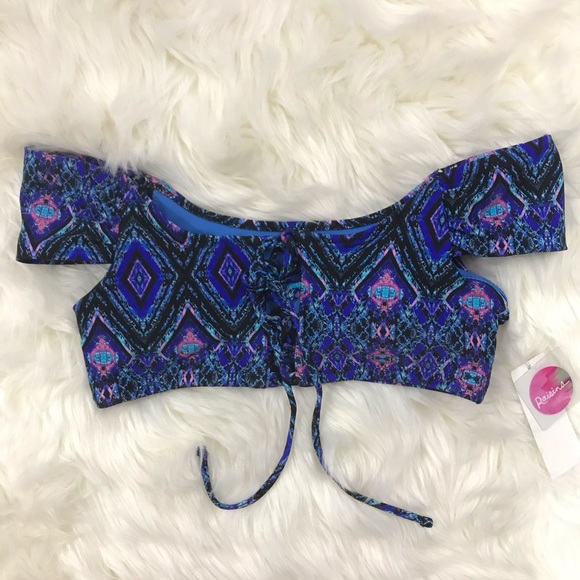 RAISINS BLUE PRINT BIKINI TOP SIZE MED… - Picture 2 of 7